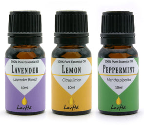 Essential Oil 3-pack - Lavender, Lemon and Peppermint - LavHā