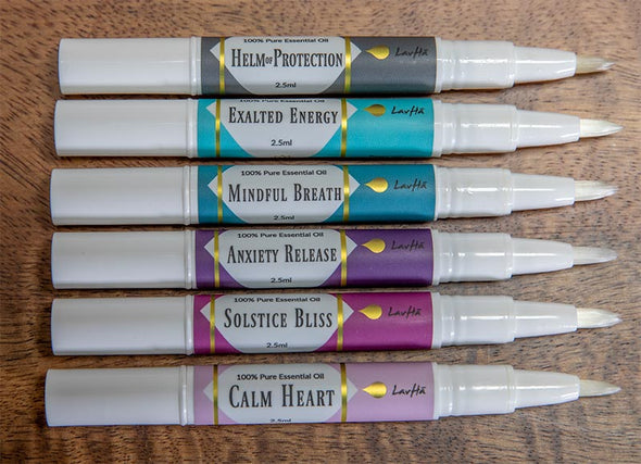 LavHa Pen 6-pack - Anxiety Release, Calm Heart, Exalted Energy, Helm of Protection, Mindful Breath, Solstice Bliss - LavHā